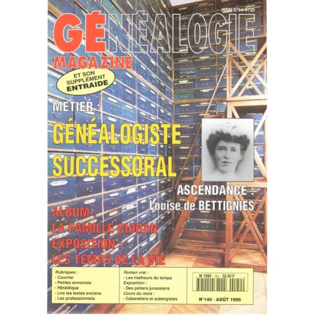 Généalogie Magazine n° 140 - août 1995