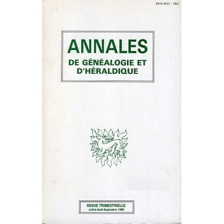 Annales de Généalogie et d'Héraldique N° 7