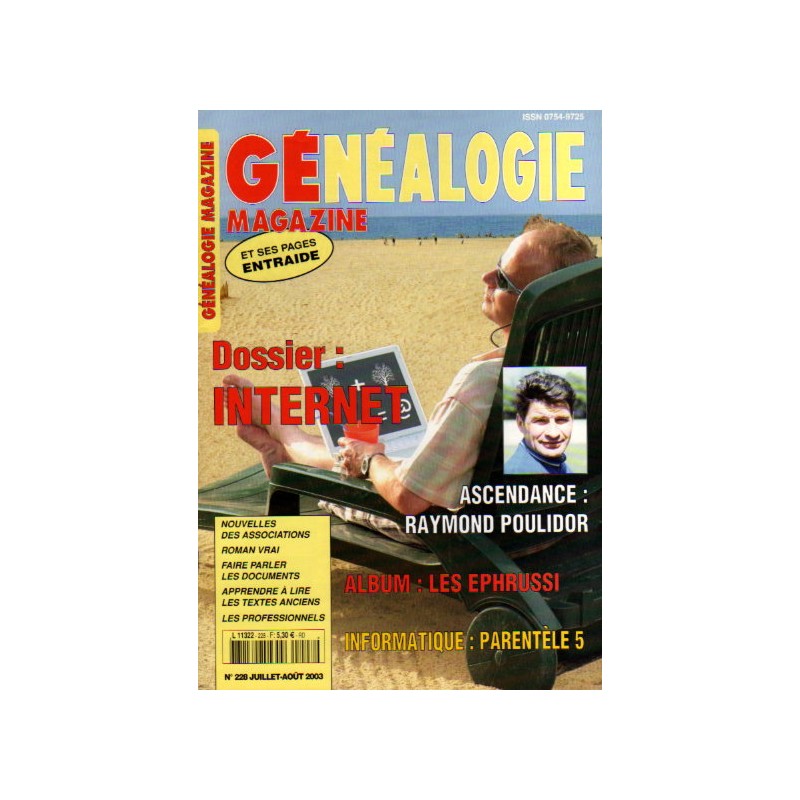 Généalogie Magazine n° 228 - juillet-août 2003