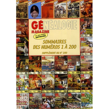 Généalogie Magazine Sommaires des numéros 1 à 200